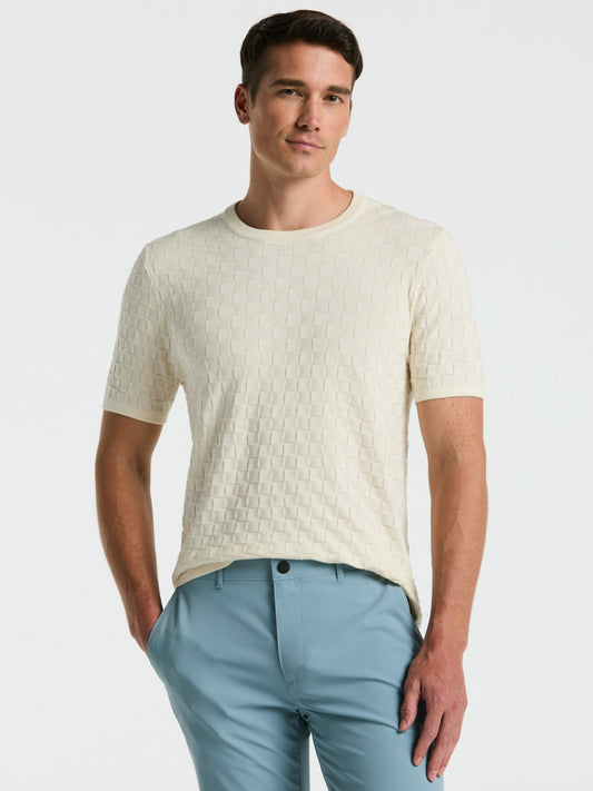 Perry Ellis Clothing Square Pattern Crew Neck Sweater Tee