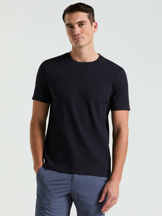 Perry Ellis Clothing Ribbed Crew Neck Tee
