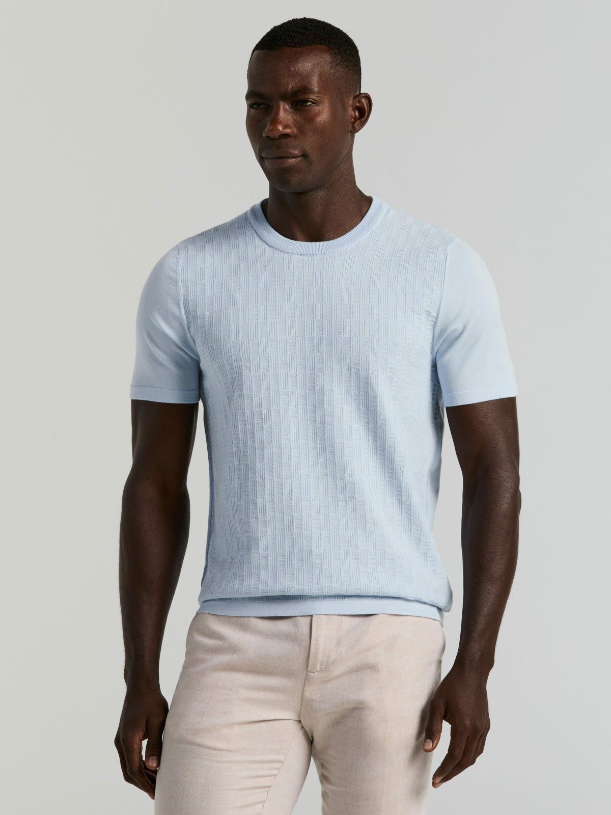 Perry Ellis Clothing Geometric Textured Sweater Tee