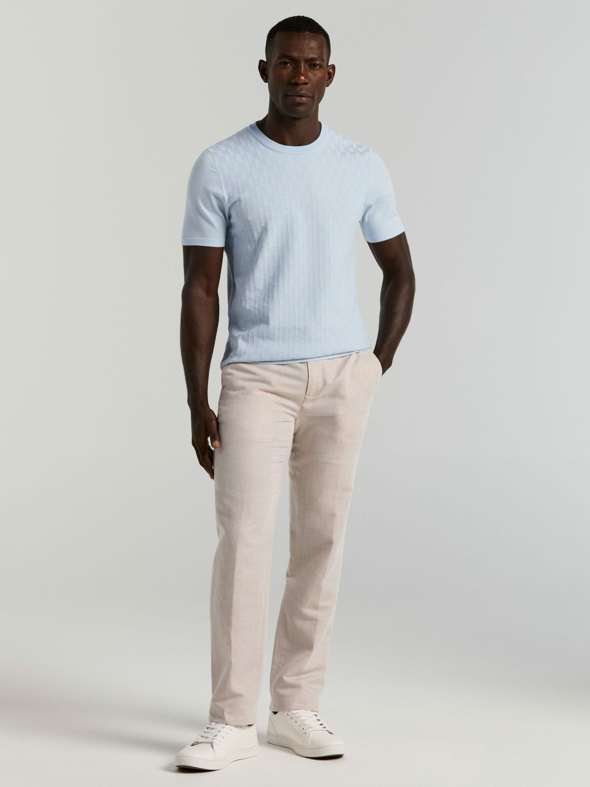 Perry Ellis Clothing Geometric Textured Sweater Tee