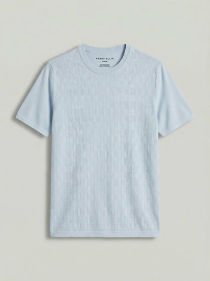 Perry Ellis Clothing Geometric Textured Sweater Tee