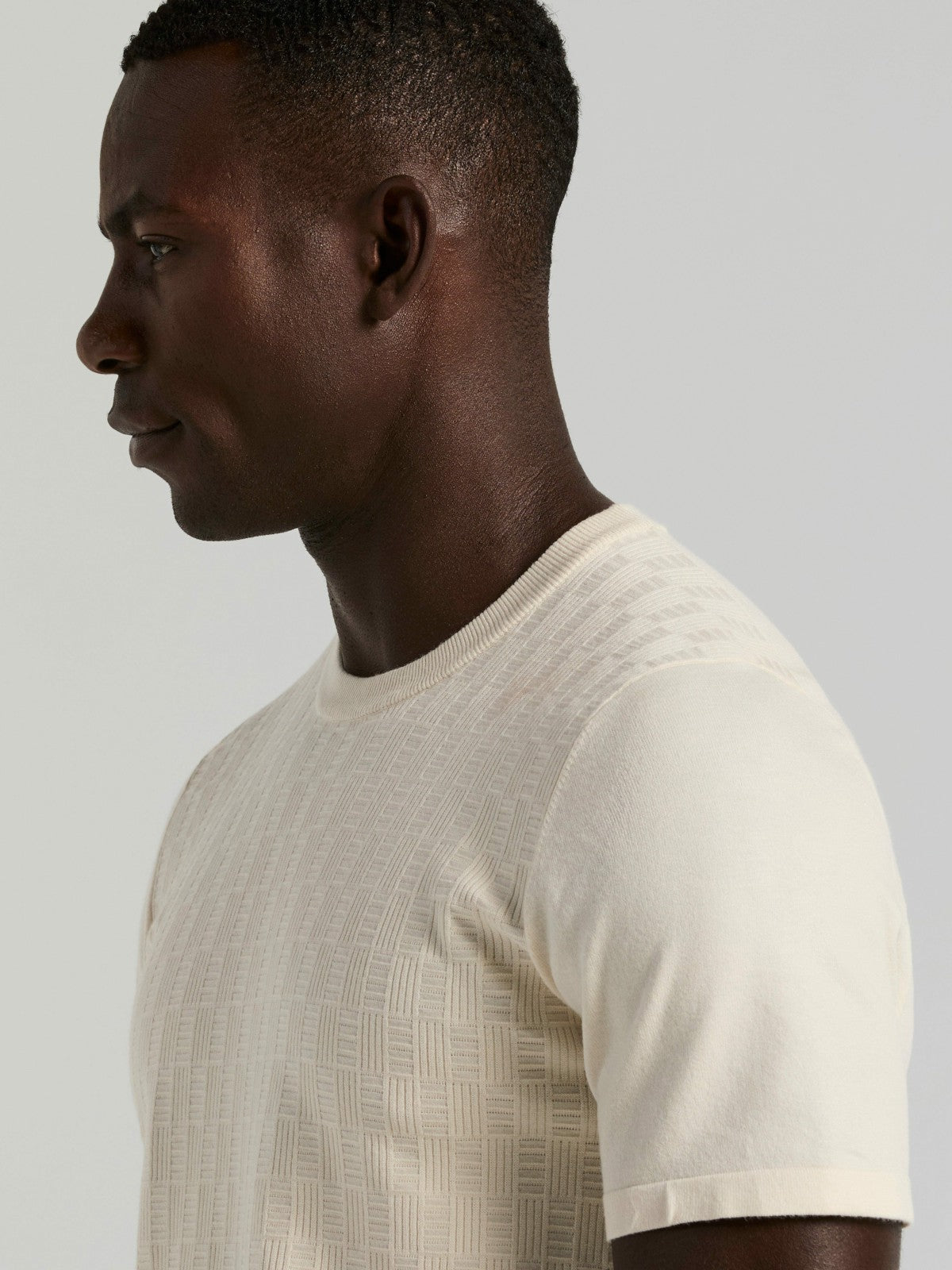 Perry Ellis Clothing Geometric Textured Sweater Tee