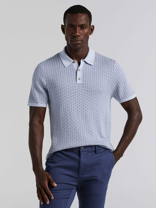Perry Ellis Clothing Cotton Modal Geo Polo Sweater