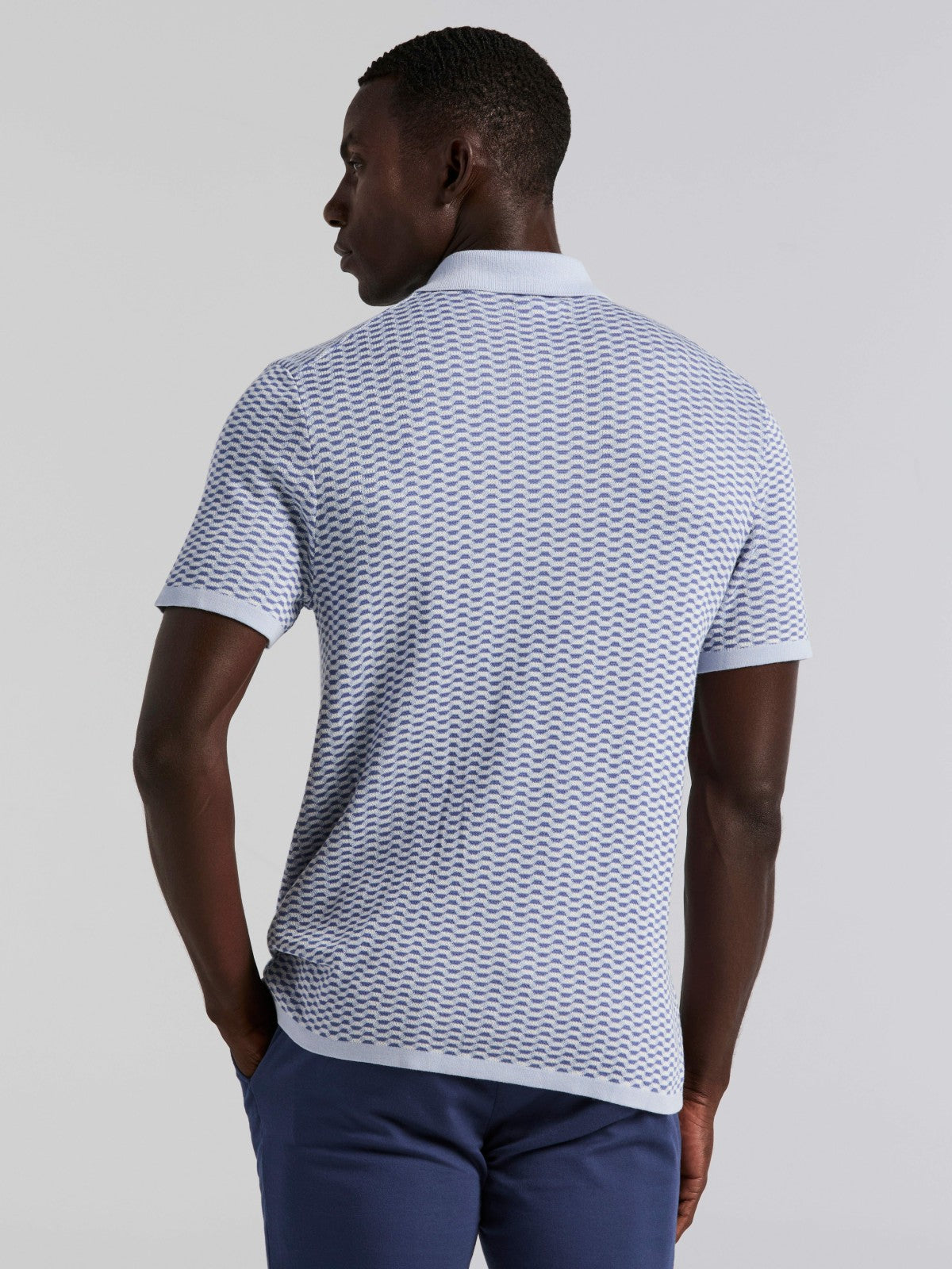 Perry Ellis Clothing Cotton Modal Geo Polo Sweater