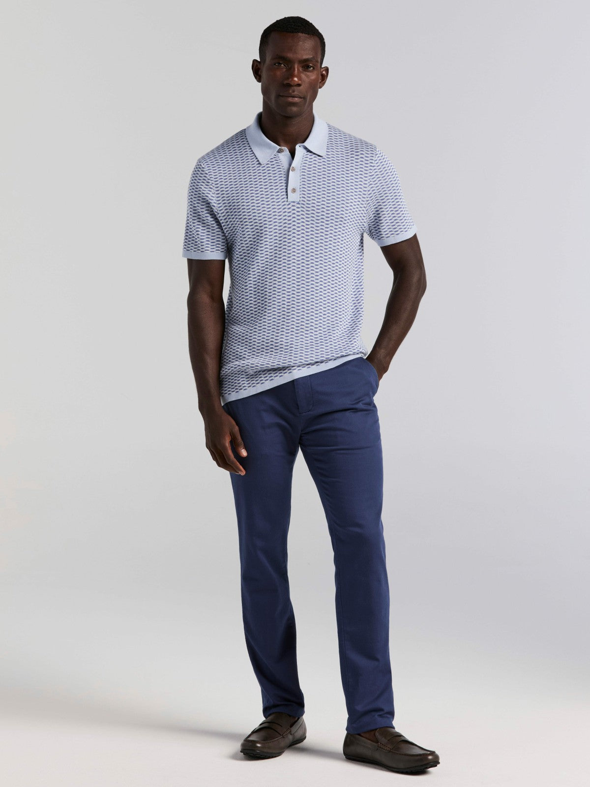 Perry Ellis Clothing Cotton Modal Geo Polo Sweater
