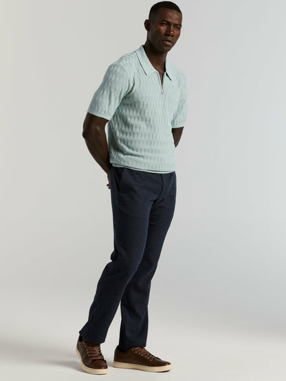 Perry Ellis Clothing Geometric Pattern Zip Polo Sweater