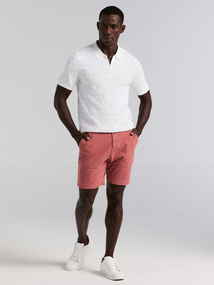 Perry Ellis Clothing Geometric Pattern Zip Polo Sweater