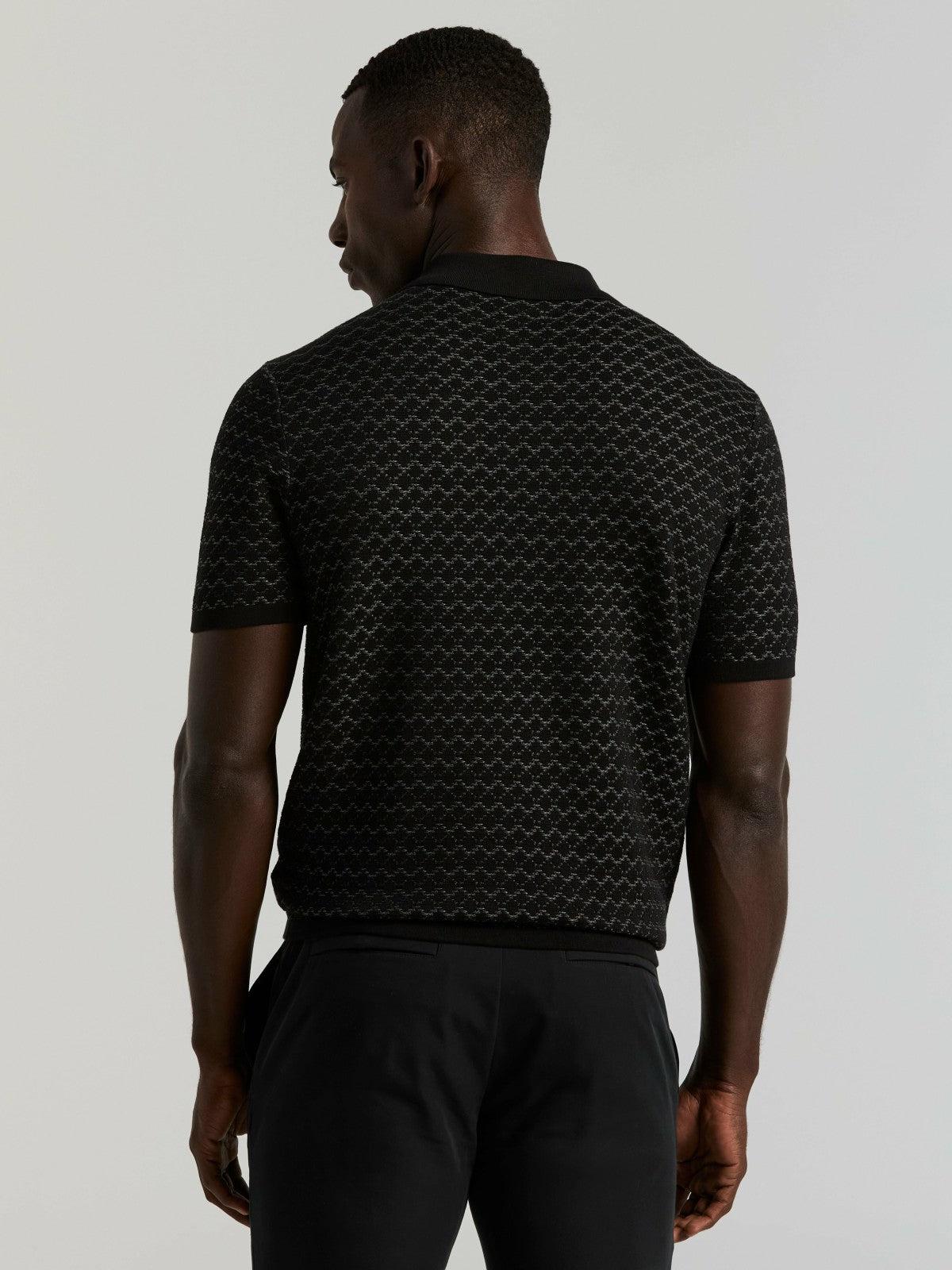 Perry Ellis Clothing Cotton Jacquard 3 Button Sweater Polo