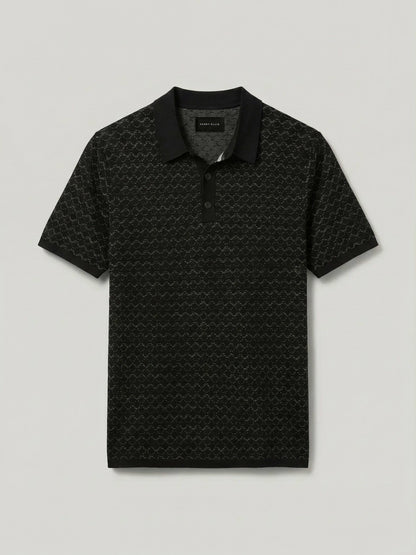Perry Ellis Clothing Cotton Jacquard 3 Button Sweater Polo