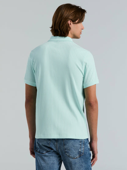 Perry Ellis Clothing Quarter Zip Ribbed Polo