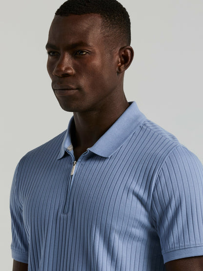 Perry Ellis Clothing Quarter Zip Ribbed Polo