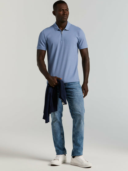 Perry Ellis Clothing Quarter Zip Ribbed Polo