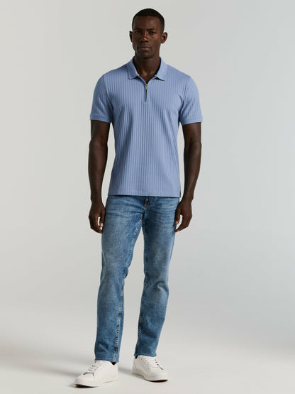 Perry Ellis Clothing Quarter Zip Ribbed Polo