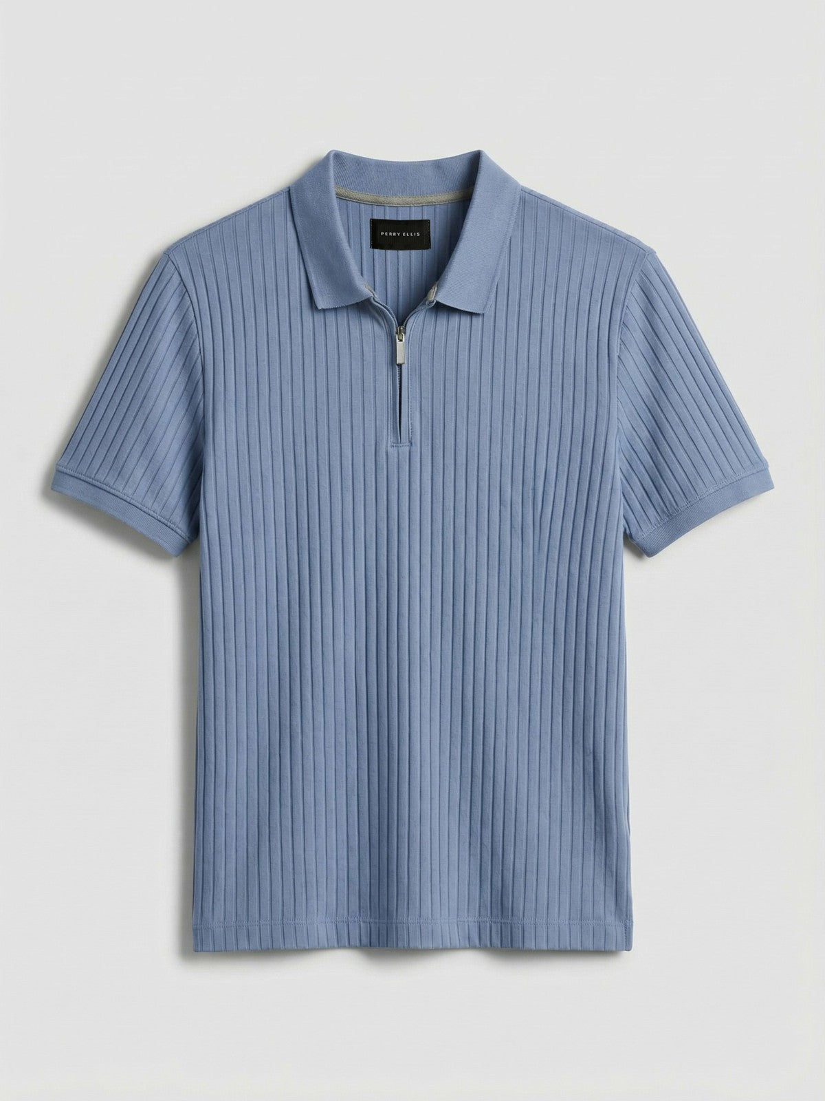 Perry Ellis Clothing Quarter Zip Ribbed Polo