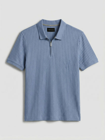 Perry Ellis Clothing Quarter Zip Ribbed Polo