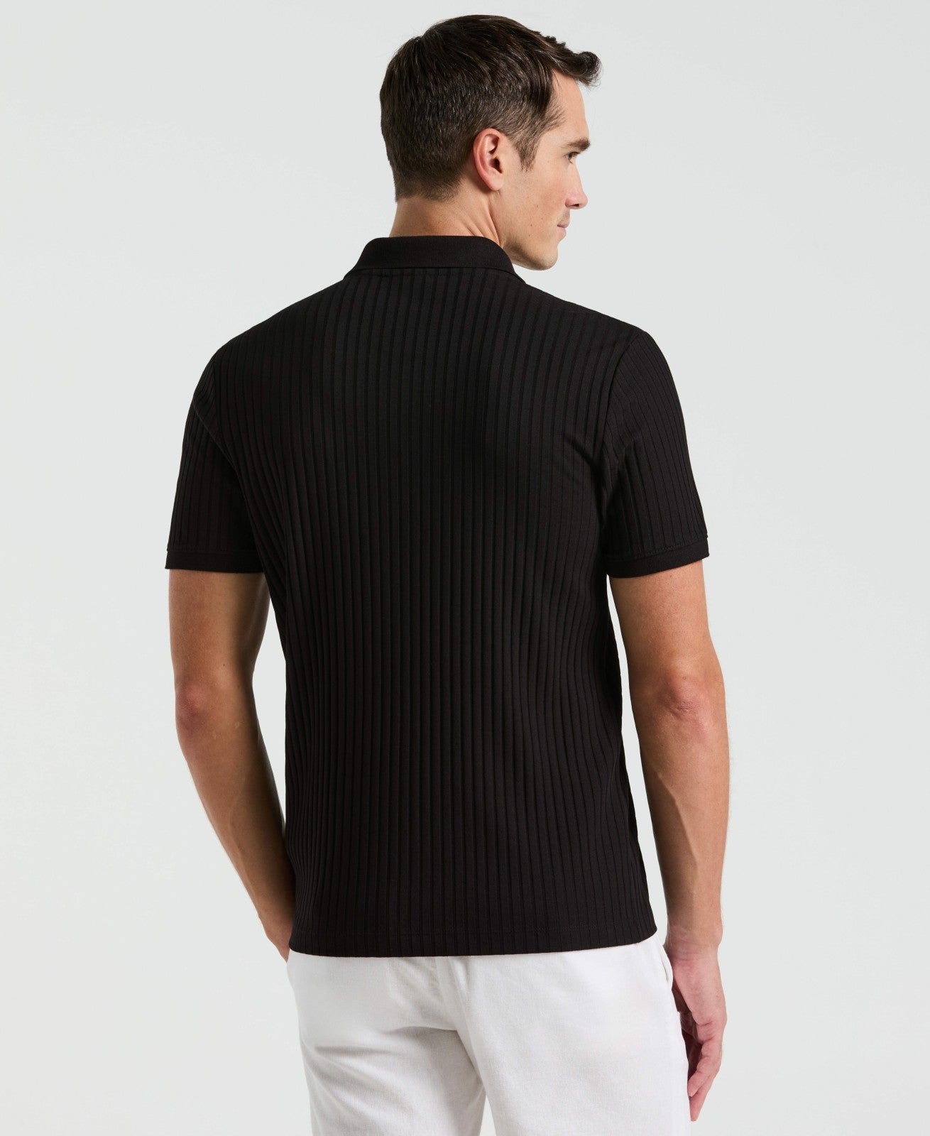 Perry Ellis Clothing Quarter Zip Ribbed Polo