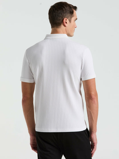 Perry Ellis Clothing Quarter Zip Ribbed Polo