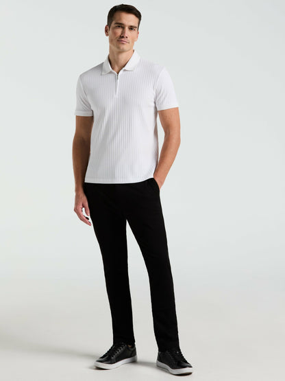 Perry Ellis Clothing Quarter Zip Ribbed Polo