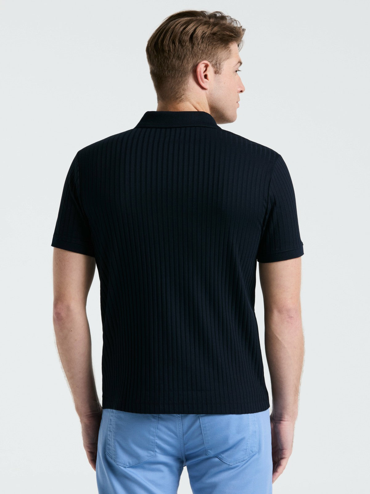 Perry Ellis Clothing Quarter Zip Ribbed Polo