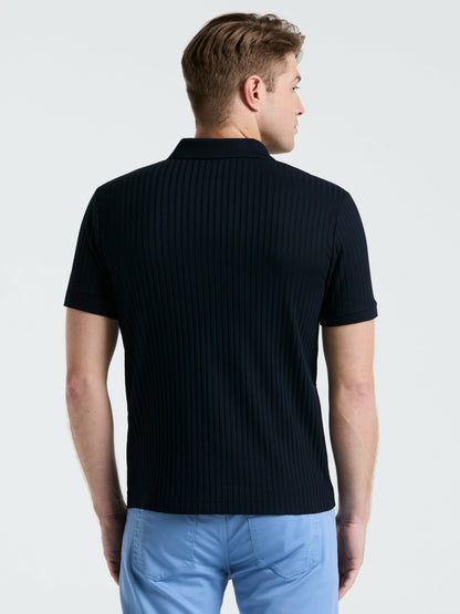 Perry Ellis Clothing Quarter Zip Ribbed Polo
