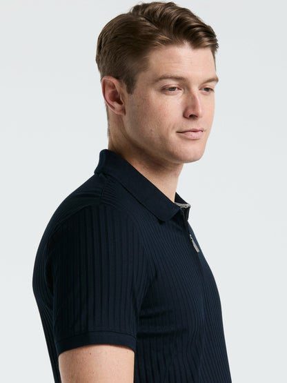 Perry Ellis Clothing Quarter Zip Ribbed Polo