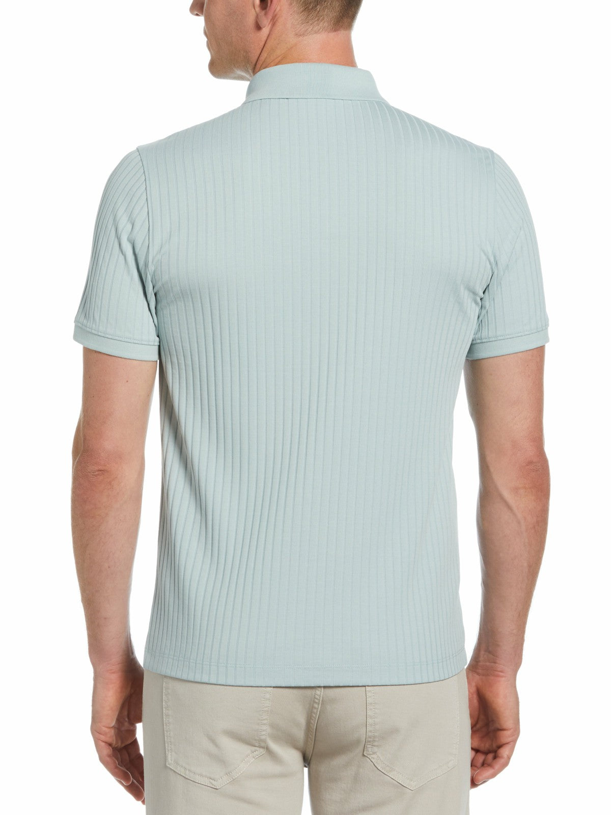 Perry Ellis Clothing Quarter Zip Ribbed Polo