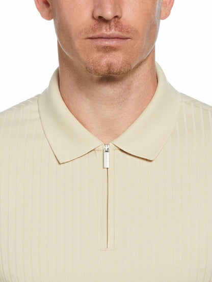 Perry Ellis Clothing Quarter Zip Ribbed Polo