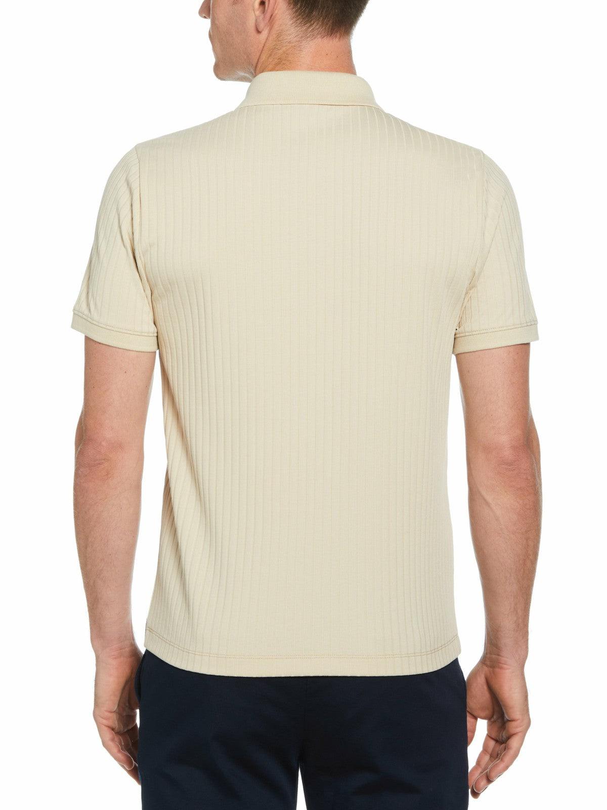 Perry Ellis Clothing Quarter Zip Ribbed Polo