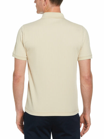 Perry Ellis Clothing Quarter Zip Ribbed Polo