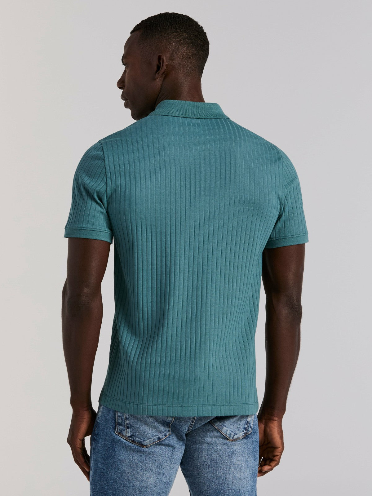 Perry Ellis Clothing Quarter Zip Ribbed Polo