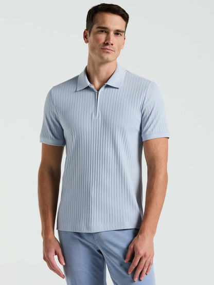 Perry Ellis Clothing Quarter Zip Ribbed Polo