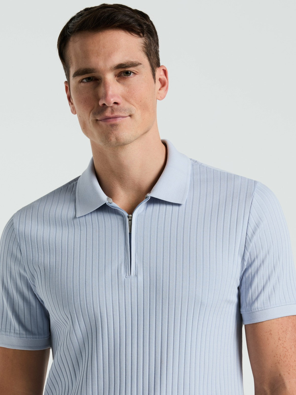 Perry Ellis Clothing Quarter Zip Ribbed Polo