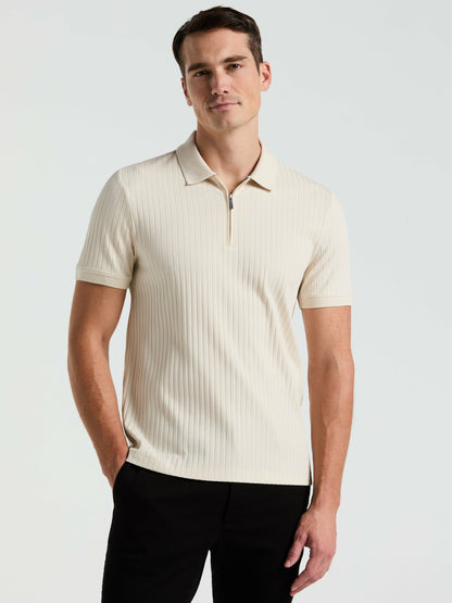 Perry Ellis Clothing Quarter Zip Ribbed Polo
