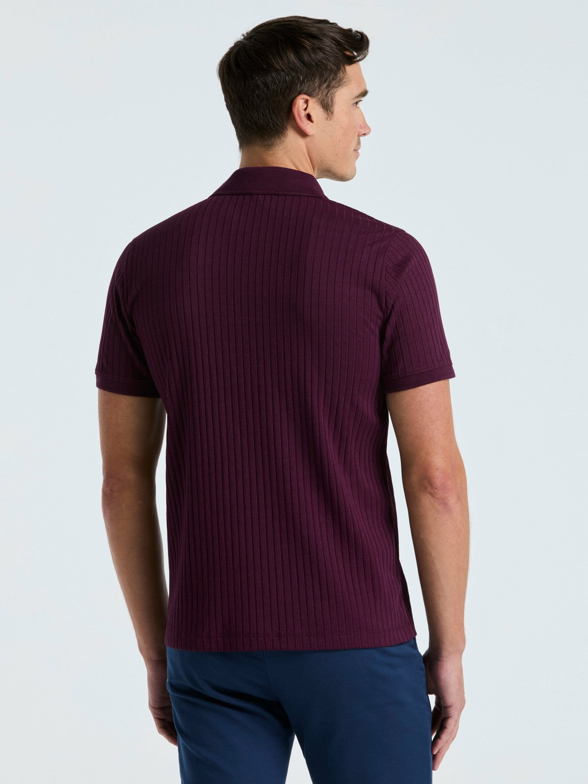 Perry Ellis Clothing Quarter Zip Ribbed Polo