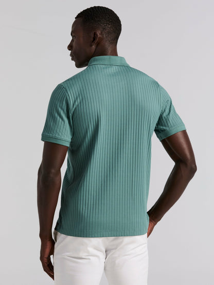 Perry Ellis Clothing Quarter Zip Ribbed Polo