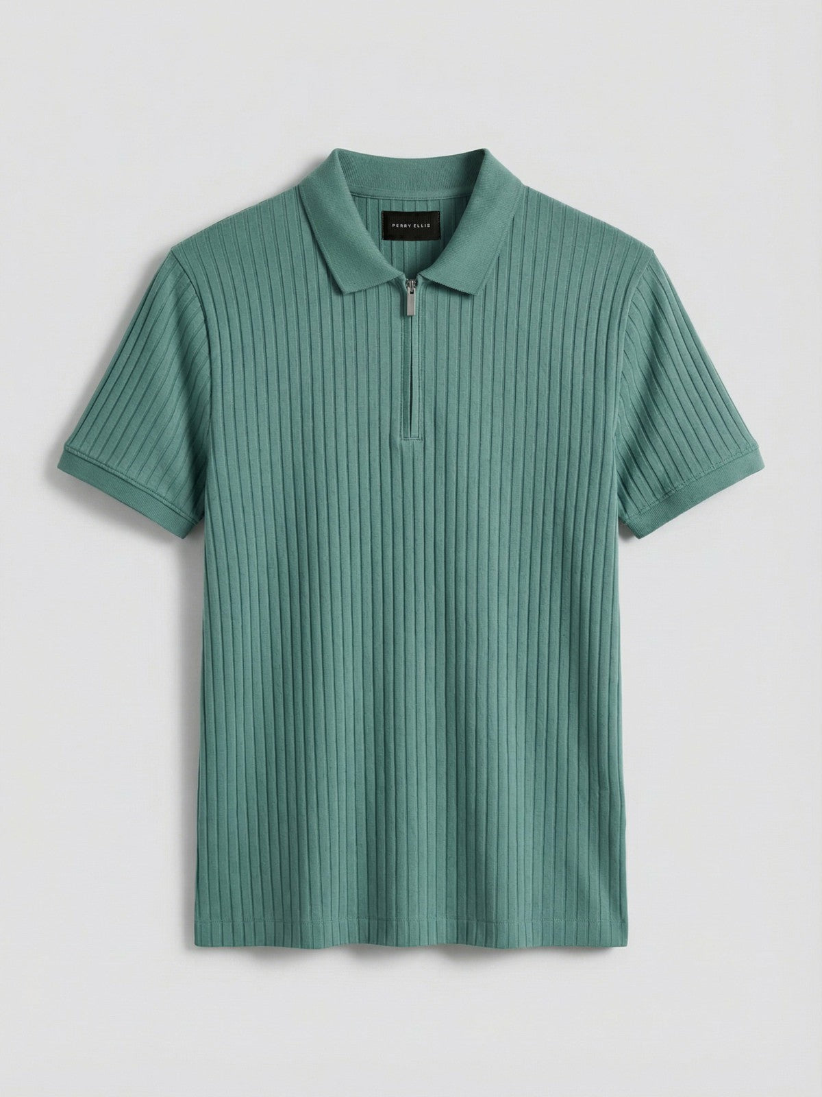 Perry Ellis Clothing Quarter Zip Ribbed Polo