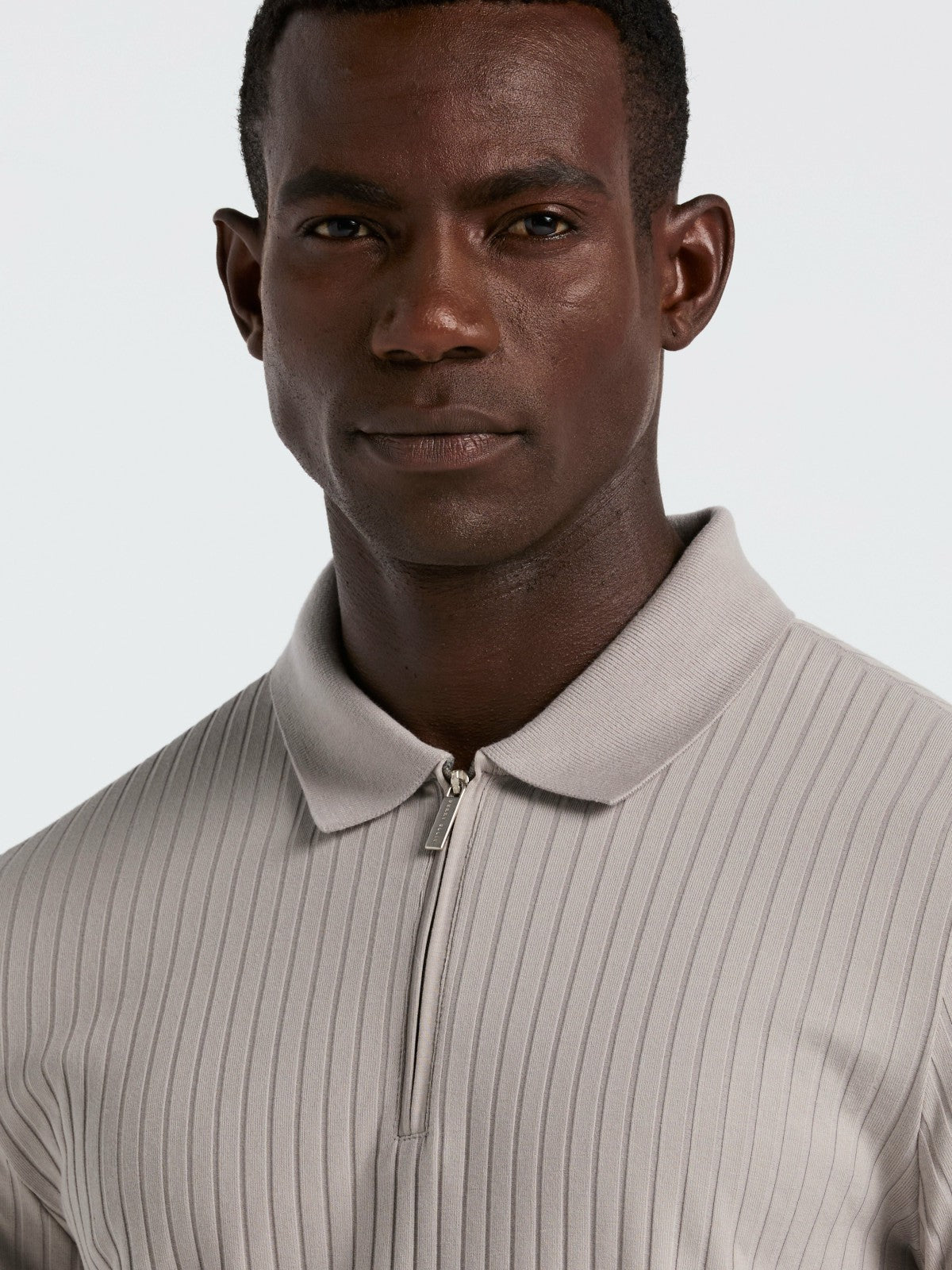Perry Ellis Clothing Quarter Zip Ribbed Polo
