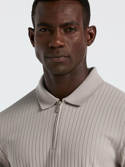 Perry Ellis Clothing Quarter Zip Ribbed Polo