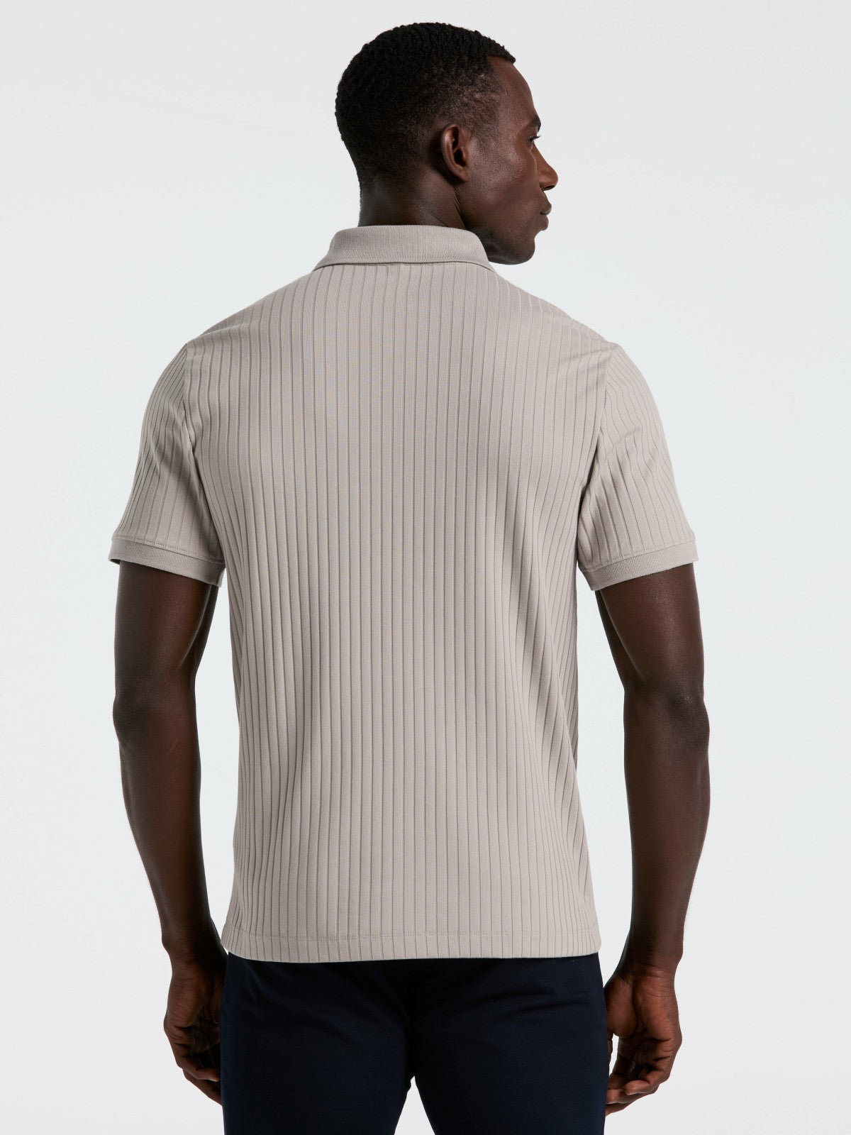 Perry Ellis Clothing Quarter Zip Ribbed Polo