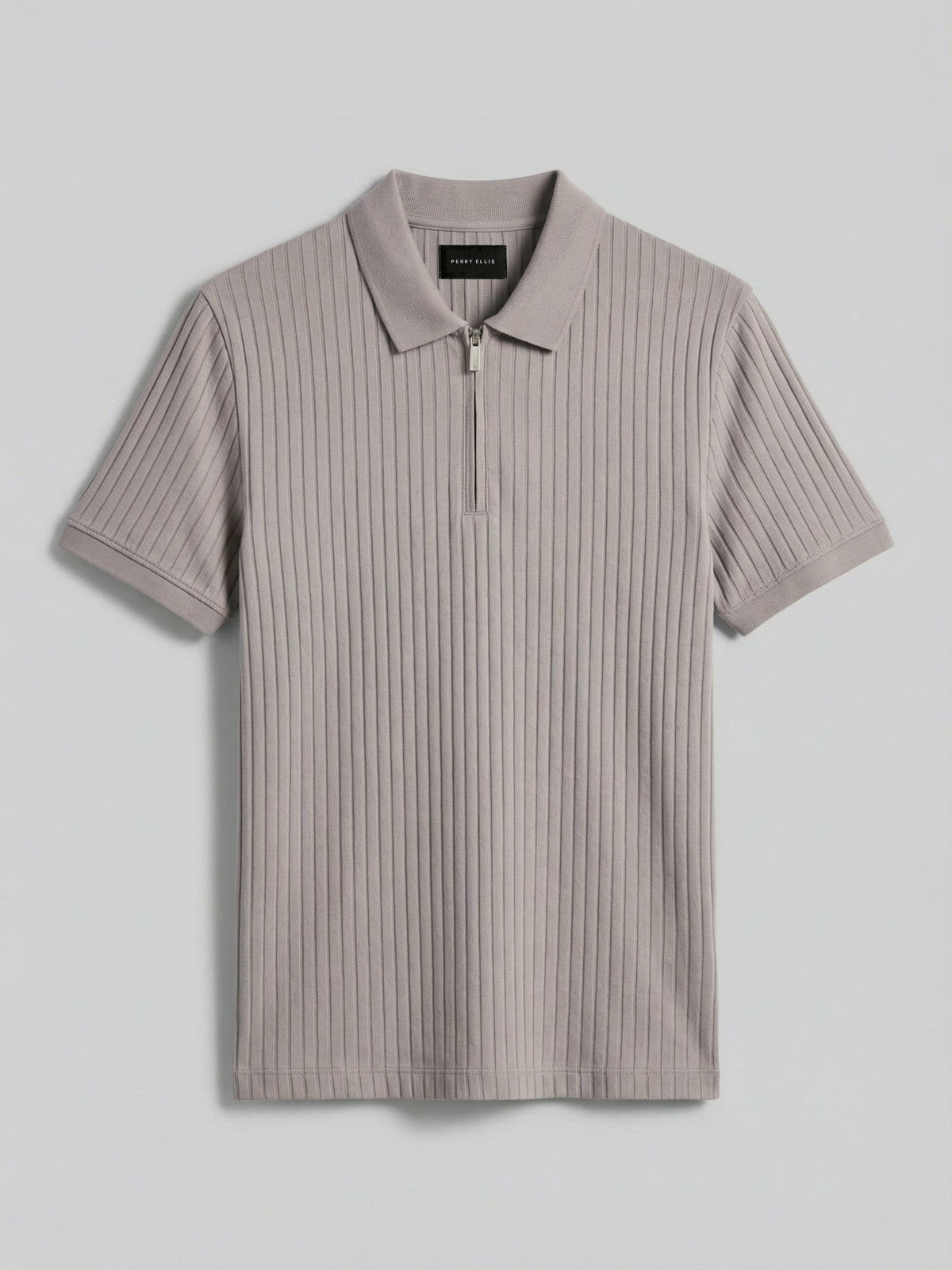Perry Ellis Clothing Quarter Zip Ribbed Polo