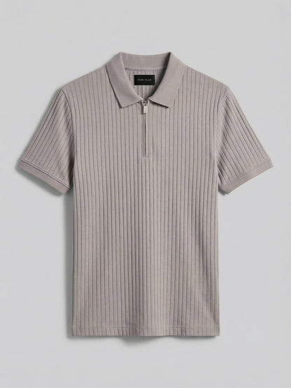 Perry Ellis Clothing Quarter Zip Ribbed Polo