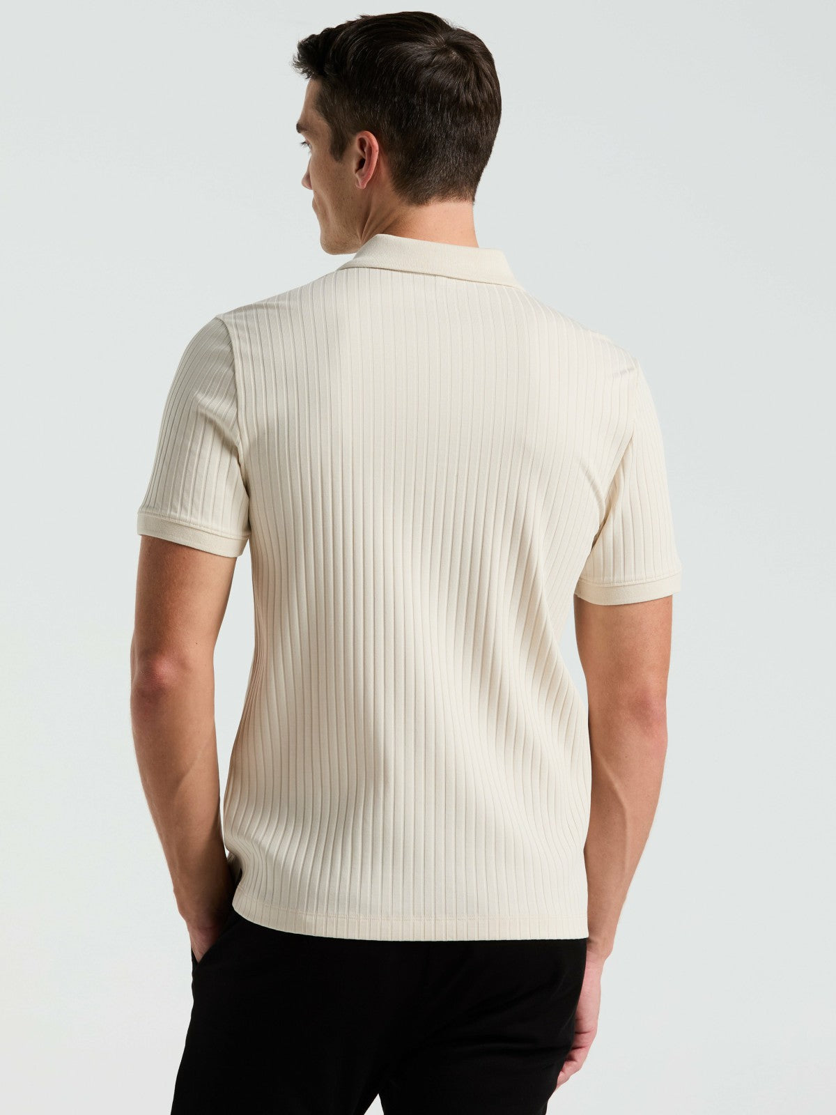 Perry Ellis Clothing Quarter Zip Ribbed Polo