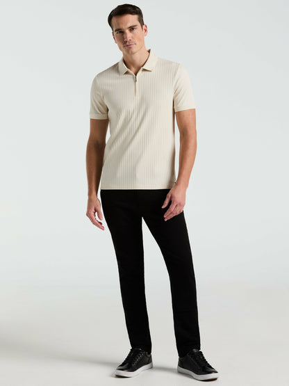 Perry Ellis Clothing Quarter Zip Ribbed Polo