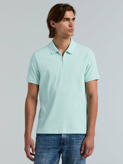 Perry Ellis Clothing Quarter Zip Ribbed Polo