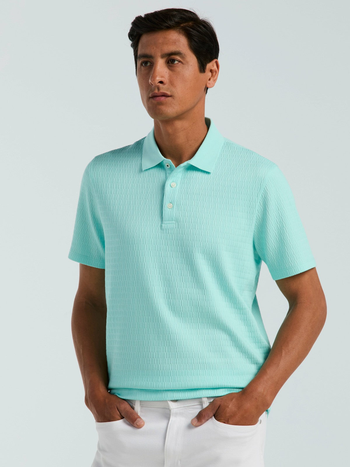 Perry Ellis Clothing Geometric Jacquard Polo Shirt