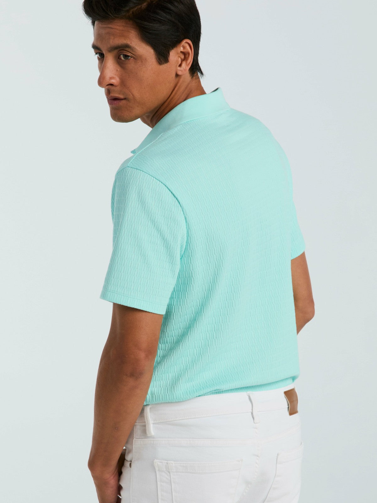 Perry Ellis Clothing Geometric Jacquard Polo Shirt