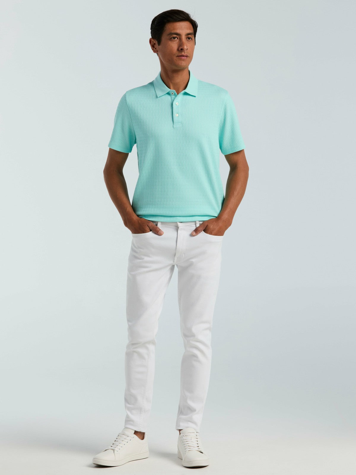 Perry Ellis Clothing Geometric Jacquard Polo Shirt