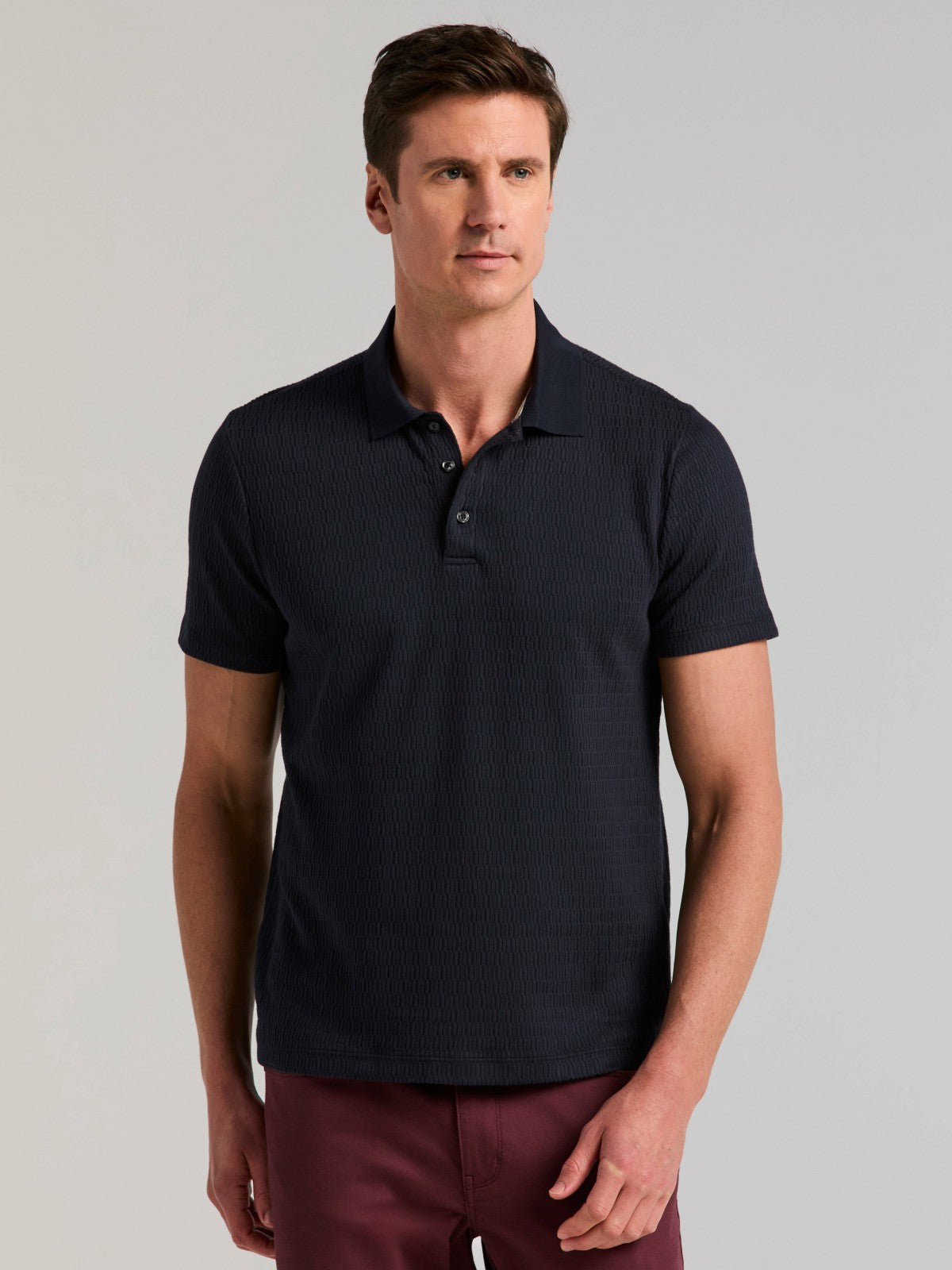 Perry Ellis Clothing Geometric Jacquard Polo Shirt