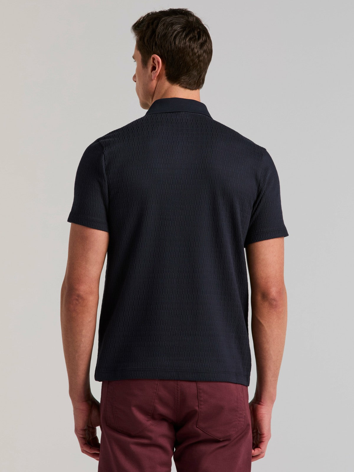 Perry Ellis Clothing Geometric Jacquard Polo Shirt
