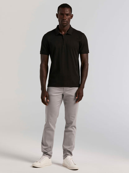 Perry Ellis Clothing Variegated Vertical Ribbed Zip Polo